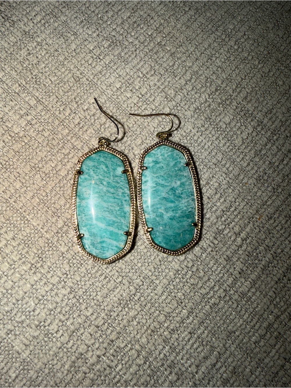 Kendra Scott Danielle Turquoise Blue Gold Drop Earrings
